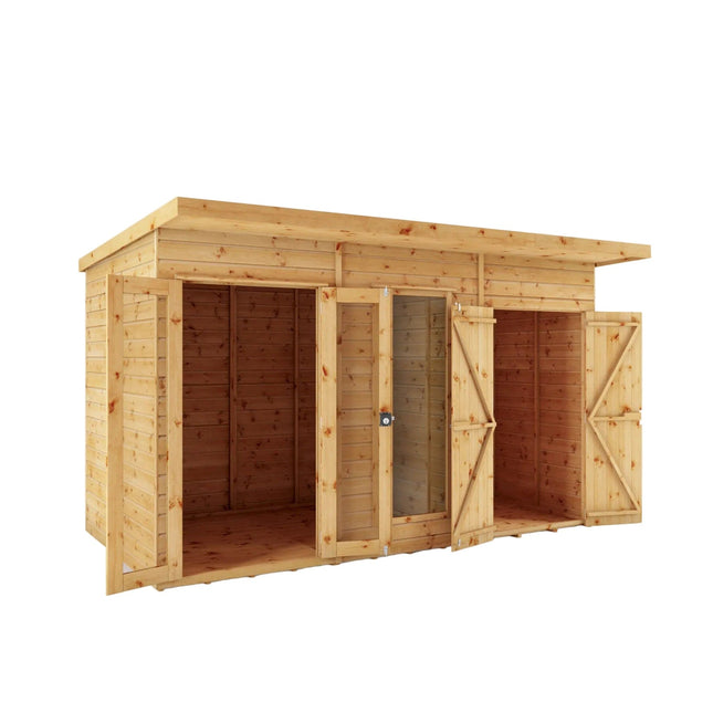 Mercia Summerhouses Mercia 12 x 6 Maine Pent Summerhouse With Side Shed Mercia 12 x 6 Maine Pent Summerhouse With Side Shed