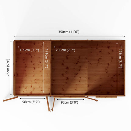 Mercia Summerhouses Mercia 12 x 6 Maine Pent Summerhouse With Side Shed Mercia 12 x 6 Maine Pent Summerhouse With Side Shed