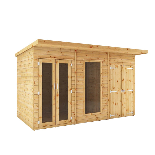 Mercia Summerhouses Mercia 12 x 6 Maine Pent Summerhouse With Side Shed Mercia 12 x 6 Maine Pent Summerhouse With Side Shed
