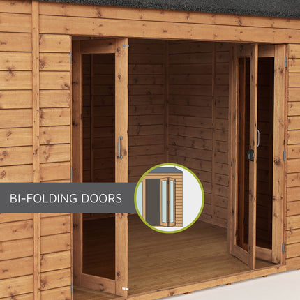 Mercia Summerhouses Mercia 12 x 8 Premium Garden Room Summerhouse With Side Shed Mercia 12 x 8 Premium Garden Room Summerhouse With Side Shed