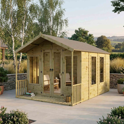 Mercia Summerhouses Mercia 12 x 8 Wessex Summerhouse with Veranda Mercia 12 x 8 Wessex Summerhouse with Veranda