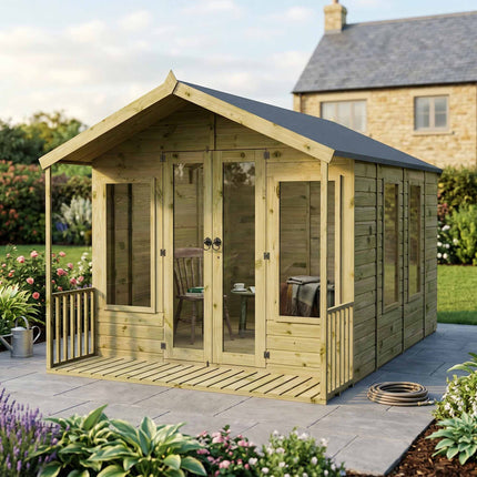 Mercia Summerhouses Mercia 12 x 8 Wessex Summerhouse with Veranda Mercia 12 x 8 Wessex Summerhouse with Veranda
