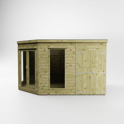 Mercia Summerhouses Mercia 12x8 Premium Corner Summerhouse with Side Shed Mercia 12x8 Premium Corner Summerhouse with Side Shed