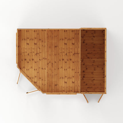 Mercia Summerhouses Mercia 13 x 9 Premium Corner Summerhouse With Side Shed Mercia 13 x 9 Premium Corner Summerhouse With Side Shed