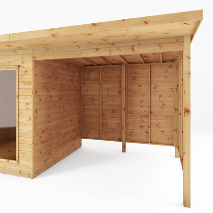 Mercia Summerhouses Mercia 16 x 6 Maine Pent Summerhouse With Patio Area Mercia 16 x 6 Maine Pent Summerhouse With Patio Area