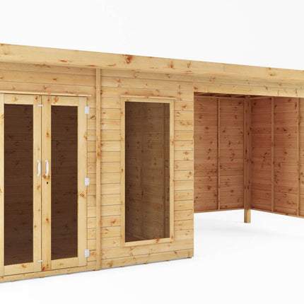 Mercia Summerhouses Mercia 16 x 6 Maine Pent Summerhouse With Patio Area Mercia 16 x 6 Maine Pent Summerhouse With Patio Area