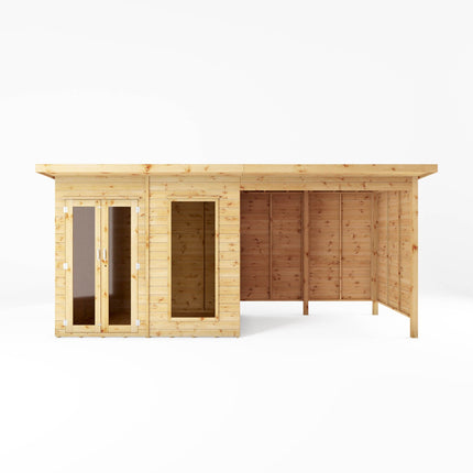 Mercia Summerhouses Mercia 16 x 6 Maine Pent Summerhouse With Patio Area Mercia 16 x 6 Maine Pent Summerhouse With Patio Area