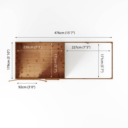 Mercia Summerhouses Mercia 16 x 6 Maine Pent Summerhouse With Patio Area Mercia 16 x 6 Maine Pent Summerhouse With Patio Area