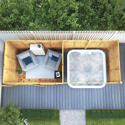 Mercia Summerhouses Mercia 16 x 6 Maine Pent Summerhouse With Patio Area Mercia 16 x 6 Maine Pent Summerhouse With Patio Area