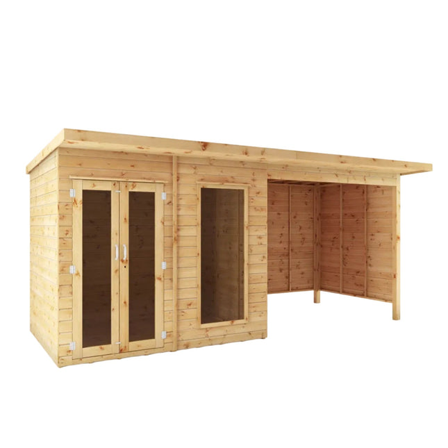 Mercia Summerhouses Mercia 16 x 6 Maine Pent Summerhouse With Patio Area Mercia 16 x 6 Maine Pent Summerhouse With Patio Area