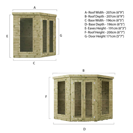 Mercia Summerhouses Mercia 7x7 Premium Corner Summerhouse Mercia 7x7 Premium Corner Summerhouse