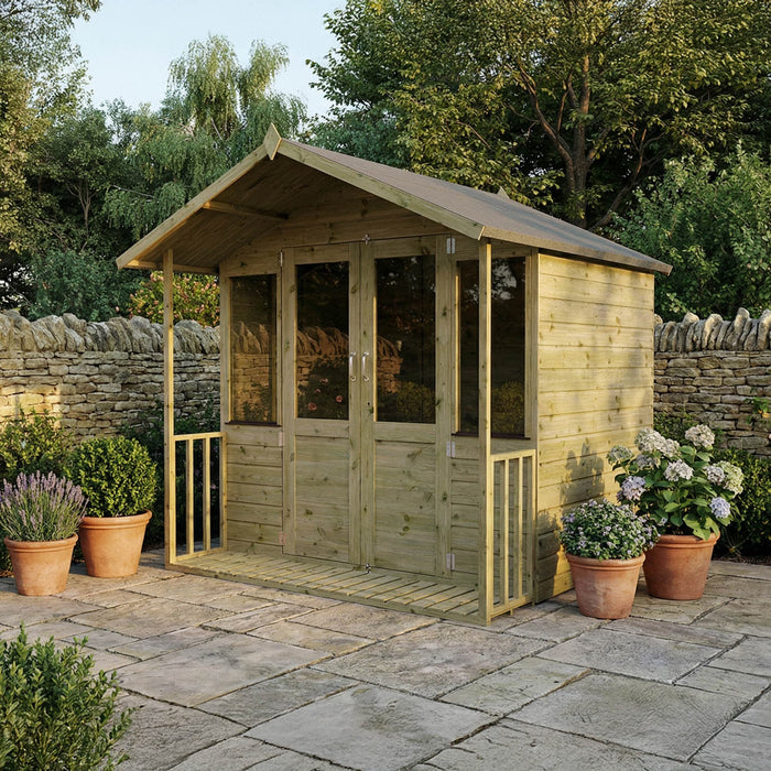 Mercia Summerhouses Mercia 7x7 Wooden Summerhouse with Veranda | Garden Room Mercia 7x7 Wooden Summerhouse with Veranda | Garden Room