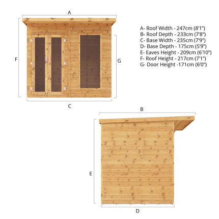Mercia Summerhouses Mercia 8 x 6 Maine Pent Summerhouse Mercia 8 x 6 Maine Pent Summerhouse