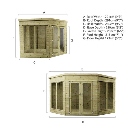 Mercia Summerhouses Mercia 9 x 9 Premier Corner Summerhouse Mercia 9 x 9 Premier Corner Summerhouse