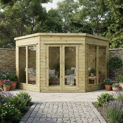 Mercia Summerhouses Mercia 9 x 9 Premier Corner Summerhouse Mercia 9 x 9 Premier Corner Summerhouse