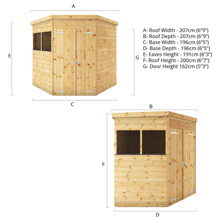 Mercia Wooden Shed Mercia 7x7 Shiplap Corner Wooden Shed