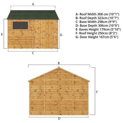 Mercia Wooden Sheds Mercia 10 x 10 Premium Shiplap Reverse Apex Workshop Mercia 10 x 10 Premium Shiplap Reverse Apex Workshop