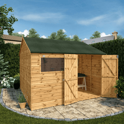 Mercia Wooden Sheds Mercia 10 x 10 Premium Shiplap Reverse Apex Workshop Mercia 10 x 10 Premium Shiplap Reverse Apex Workshop