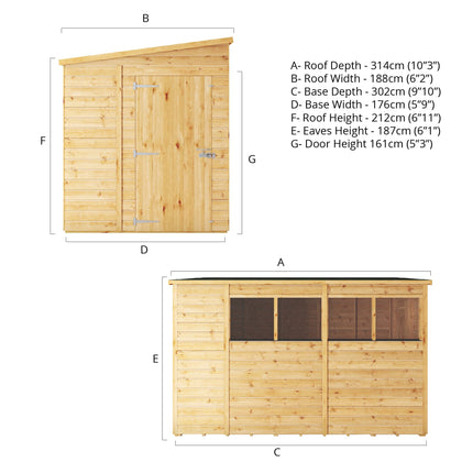 Mercia Wooden Sheds Mercia 10 x 6 Woodsman Shiplap Pent Shed - Styrene Mercia 10 x 6 Woodsman Shiplap Pent Shed - Styrene