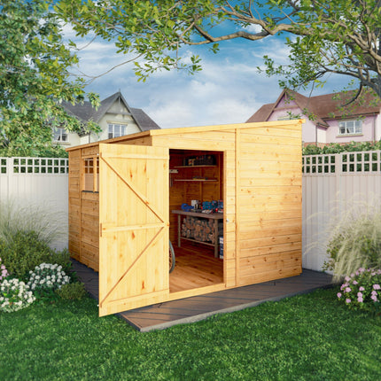 Mercia Wooden Sheds Mercia 10 x 8 Premium Woodsman Shiplap Pent Shed - Glass Mercia 10 x 8 Premium Woodsman Shiplap Pent Shed - Glass