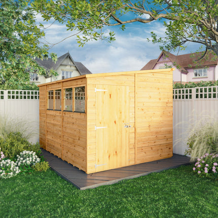 Mercia Wooden Sheds Mercia 10 x 8 Premium Woodsman Shiplap Pent Shed - Glass Mercia 10 x 8 Premium Woodsman Shiplap Pent Shed - Glass