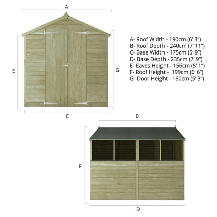 Mercia Wooden Sheds Mercia 8 x 6 Overlap Apex - Double Door Mercia 8 x 6 Overlap Apex - Double Door