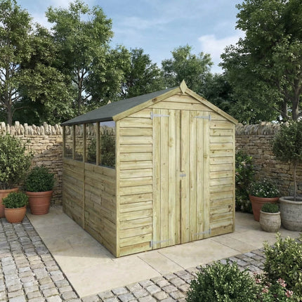 Mercia Wooden Sheds Mercia 8 x 6 Overlap Apex - Double Door Mercia 8 x 6 Overlap Apex - Double Door