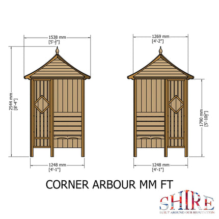Shire Arbours Shire Pressure Treated Corner Arbour Shire Pressure Treated Corner Arbour