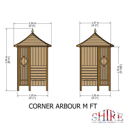 Shire Arbours Shire Pressure Treated Corner Arbour Shire Pressure Treated Corner Arbour
