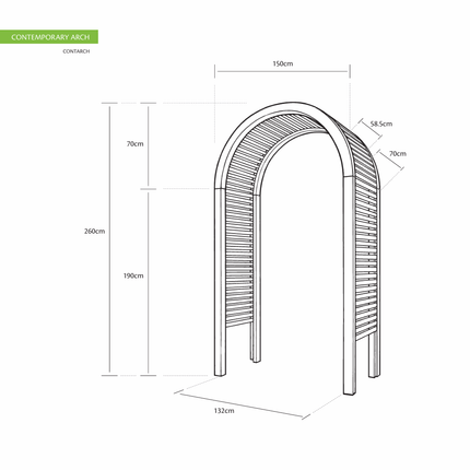 Shire Archway Shire 9 x 5 Contemporary Green Pressure Treated Garden Arch Shire 9 x 5 Contemporary Green Pressure Treated Garden Arch
