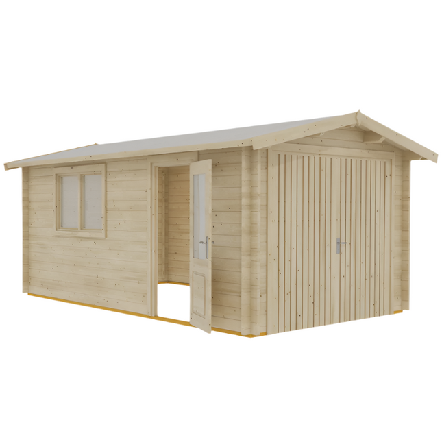Shire Garage Shire Garage 10 x 17 Apex Log Cabin 44mm Shire Garage 10 x 17 Apex Log Cabin 44mm