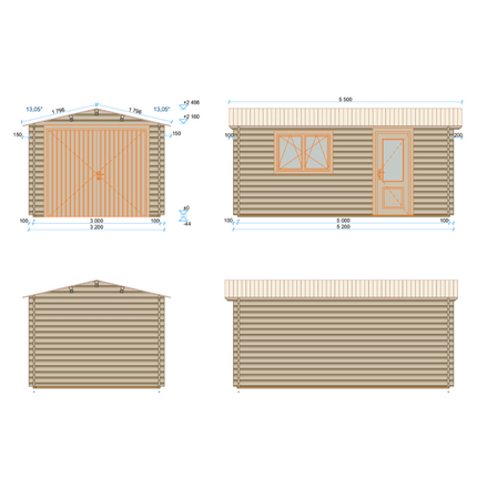 Shire Garage Shire Garage 10 x 17 Apex Log Cabin 44mm Shire Garage 10 x 17 Apex Log Cabin 44mm