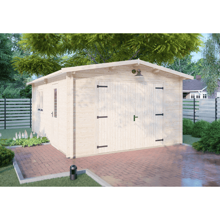 Shire Garage Shire Garage 12 x 18 Apex Log Cabin 44mm Shire Garage 12 x 18 Apex Log Cabin 44mm