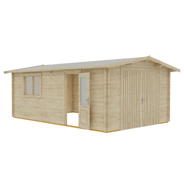 Shire Garage Shire Garage 12 x 18 Apex Log Cabin 44mm Shire Garage 12 x 18 Apex Log Cabin 44mm