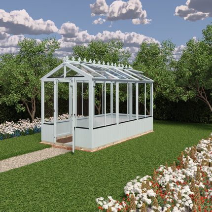 Shire Greenhouse Blue / No Installation Shire Holkham 6 x 12 Wooden Greenhouse HOLK1206DSL-P24 Shire Holkham 6 x 12 Wooden Greenhouse 5060370111275