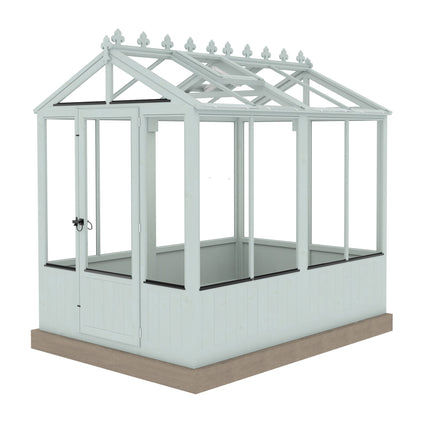 Shire Greenhouse Blue / No Installation Shire Holkham 6 x 8 Wooden Greenhouse HOLK0806DSL-P24 Shire Holkham 6 x 8 Wooden Greenhouse 5060370111251