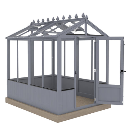 Shire Greenhouse Grey / No Installation Shire Holkham 6 x 8 Wooden Greenhouse HOLK0806DSL-P33 Shire Holkham 6 x 8 Wooden Greenhouse 5060370111251