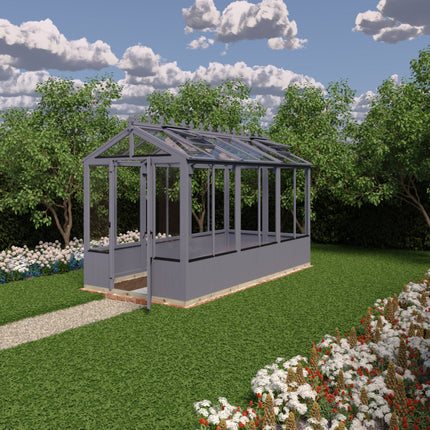 Shire Greenhouse Mauve Grey / No Installation Shire Holkham 6 x 12 Wooden Greenhouse HOLK1206DSL-P33 Shire Holkham 6 x 12 Wooden Greenhouse 5060370111275