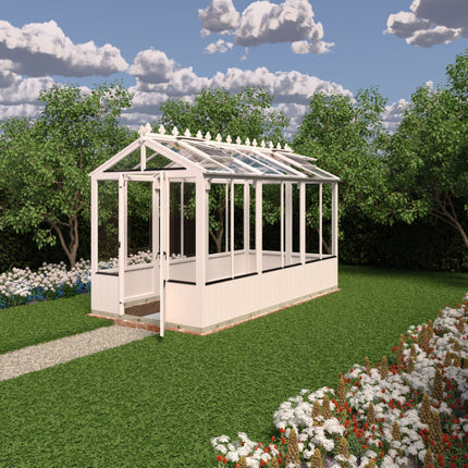 Shire Greenhouse Pink / No Installation Shire Holkham 6 x 12 Wooden Greenhouse HOLK1206DSL-P78 Shire Holkham 6 x 12 Wooden Greenhouse 5060370111275