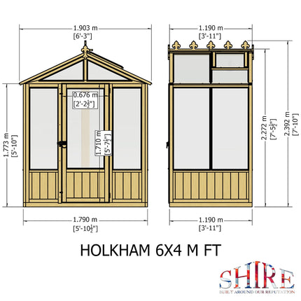 Shire Greenhouse Shire Holkham 6 x 4 Wooden Greenhouse Shire Holkham 6 x 4 Wooden Greenhouse
