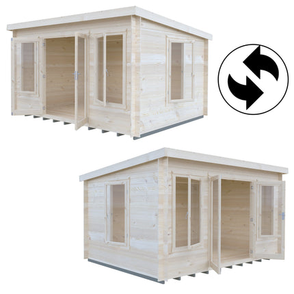 Shire Log Cabin Shire Emneth 10 x 13 Pent Log Cabin in 19mm Logs Shire Emneth 10 x 13 Pent Log Cabin in 19mm Logs