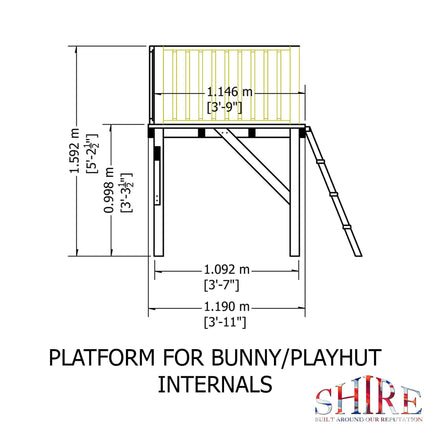 Shire Playhouses Shire 6 x 4 Bunny Playhouse with Platform & Slide Shire 6 x 4 Bunny Playhouse with Platform & Slide
