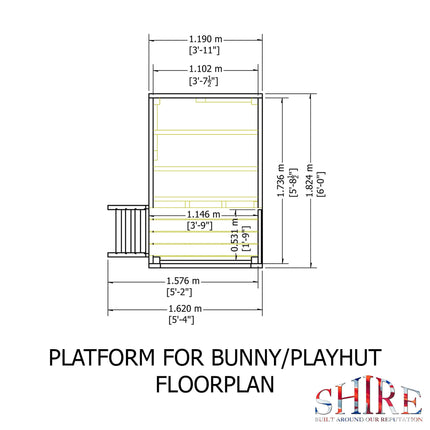 Shire Playhouses Shire 6 x 4 Bunny Playhouse with Platform & Slide Shire 6 x 4 Bunny Playhouse with Platform & Slide