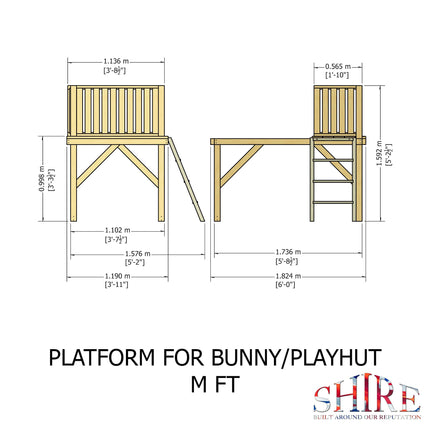 Shire Playhouses Shire 6 x 4 Bunny Playhouse with Platform & Slide Shire 6 x 4 Bunny Playhouse with Platform & Slide