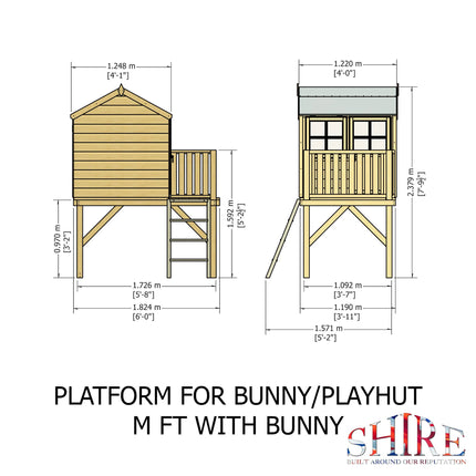 Shire Playhouses Shire 6 x 4 Bunny Playhouse with Platform & Slide Shire 6 x 4 Bunny Playhouse with Platform & Slide