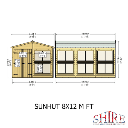 Shire Potting Sheds Shire Sun Hut 8 x 12 Potting Shed Shire Sun Hut 8 x 12 Potting Shed