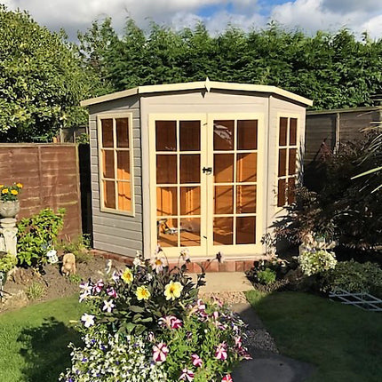 Shire Summerhouse Shire Hampton 7x7 Corner Summerhouse Shire Hampton 7x7 Corner Summerhouse