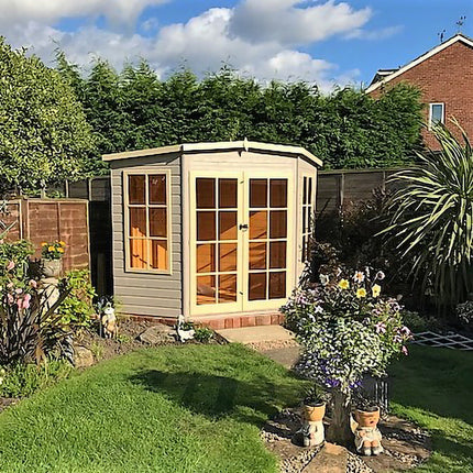 Shire Summerhouse Shire Hampton 7x7 Corner Summerhouse Shire Hampton 7x7 Corner Summerhouse