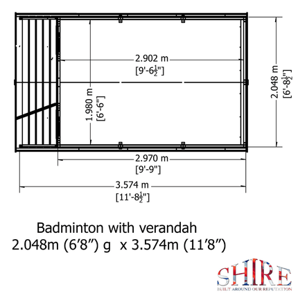 Shire Summerhouses Shire Badminton 7 x 10 Summerhouse with Verandah Shire Badminton 7 x 10 Summerhouse with Verandah
