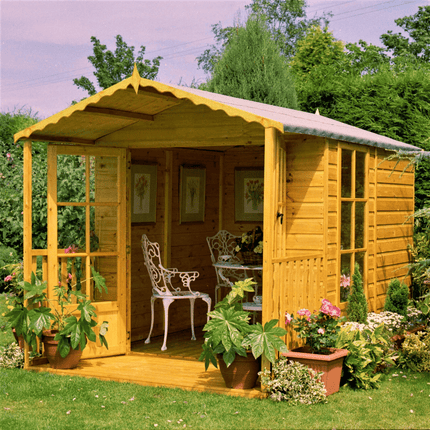 Shire Summerhouses Shire Buckingham 7 x 10 Wooden Summerhouse with Veranda Shire Buckingham 7 x 10 Wooden Summerhouse with Veranda